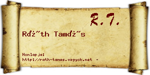 Ráth Tamás névjegykártya
